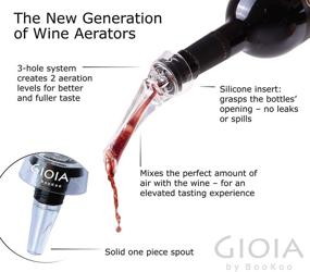 img 1 attached to 🍷 GIOIA Wine Aerator Pourer Set: Enhance Wine Flavor with Vacuum Stopper Pump, Corkscrew, and Stylish Gift Box - Elevate Your Wine Experience