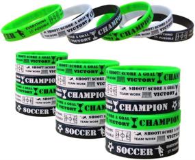 img 4 attached to 🏆 CupaPlay 24 PCS Soccer Motivational Silicone Wristbands - Personalized Rubber Bracelets for Sports Prizes, Party Favors, Birthday Goodie Bags - Carnival/Event Supplies