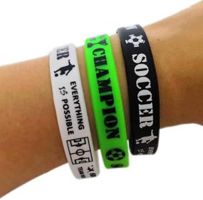 img 1 attached to 🏆 CupaPlay 24 PCS Soccer Motivational Silicone Wristbands - Personalized Rubber Bracelets for Sports Prizes, Party Favors, Birthday Goodie Bags - Carnival/Event Supplies