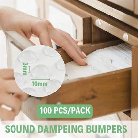 img 3 attached to 🔘 Dampone Cabinet Door Rubber Bumpers - 100 Pcs Self Adhesive Sound Dampening Clear Bumper Pads for Drawers, Table Tops, Cupboards, Picture Frames, Glassware, and Furniture (Hemispherical)