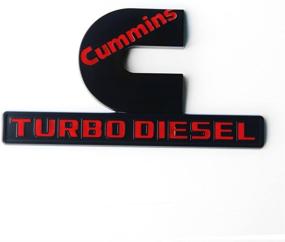 img 1 attached to Yoaoo 2X OEM Black Cummins Turbo Emblem Badges High Output Replacement For 2500 3500 Fender Emblem Matte Red 6