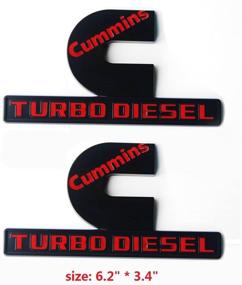 img 4 attached to Yoaoo 2X OEM Black Cummins Turbo Emblem Badges High Output Replacement For 2500 3500 Fender Emblem Matte Red 6