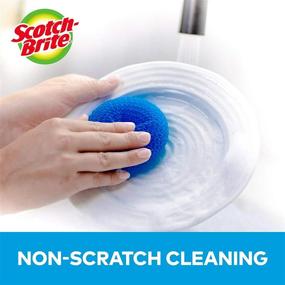 img 2 attached to 🧽 Scotch-Brite Non-Scratch Plastic Scrub Pads, Pack of 3, Gentle Dish Cleaning without Scratches