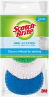 🧽 scotch-brite non-scratch plastic scrub pads, pack of 3, gentle dish cleaning without scratches logo