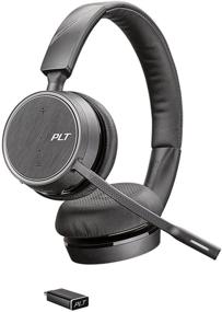 img 4 attached to 🎧 Poly Voyager 4220 UC USB-C - Bluetooth Dual-Ear (Stereo) Headset - Connect to PC, Mac, & Desk Phone - Noise Canceling - Works with Teams, Zoom & more