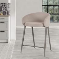 🪑 stylish hillsdale cromwell metal counter height stool in taupe velvet - elevate your home décor! logo