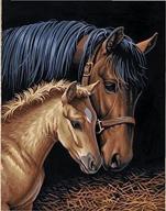 dimensions horse family paint by numbers kit: ideal for adults, 11'' w x 14'' l logo