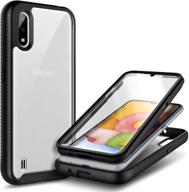 📱 samsung galaxy a01 e-began case - full-body protective rugged bumper cover with built-in screen protector | shockproof & durable - black logo