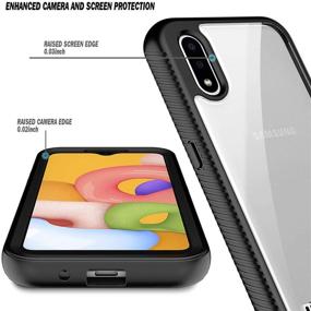 img 2 attached to 📱 Samsung Galaxy A01 E-Began Case - Full-Body Protective Rugged Bumper Cover with Built-in Screen Protector | Shockproof & Durable - Black