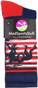 img 3 attached to MadSportsStuff Fighting Wrestlers Socks White