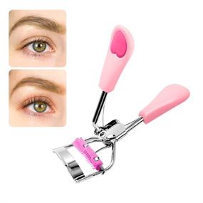 img 3 attached to Pinkiou Professional Stainless Steel Eyelash Curler with Mascara Brush 💖 & Muffle, False Eyelashes Accessory - Best Tool for Perfect Lash Curls