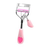 pinkiou professional stainless steel eyelash curler with mascara brush 💖 & muffle, false eyelashes accessory - best tool for perfect lash curls logo