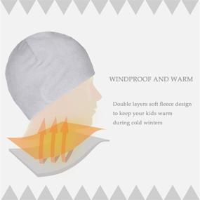 img 3 attached to 🧢 Cozy and Stylish Kids Fleece Beanie Winter Hat for Boys and Girls - Your Go-to Choice!