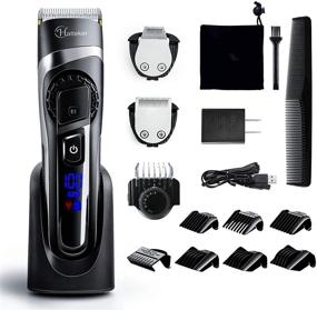 img 4 attached to 🧔 Hatteker Men's Cordless Beard Trimmer Hair Clipper, Grooming Kit with Mustache Trimmer and Precision Trimmer for Hair Cutting, 3 in 1 Waterproof Hair Trimmer Set