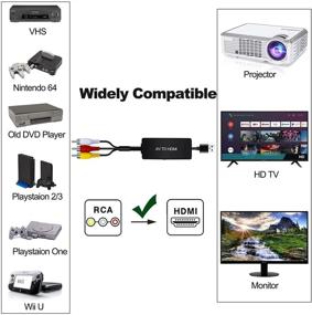 img 2 attached to 📺 Enhance Your Viewing Experience: RCA to HDMI Converter Adapter for PS2/PS3, N64, VHS, DVD Players & More