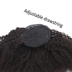 img 1 attached to Пучок на резинке "Loxxy Afro Kinky Curly" для наращивания пучка | натуральные черные кудрявые волосы | человеческие волосы | для чернокожих женщин | виргинские волосы | длина 12 дюймов