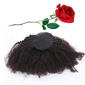 img 3 attached to Пучок на резинке "Loxxy Afro Kinky Curly" для наращивания пучка | натуральные черные кудрявые волосы | человеческие волосы | для чернокожих женщин | виргинские волосы | длина 12 дюймов