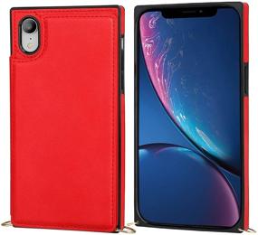 img 3 attached to Bocasal Crossbody Wallet Case for iPhone X Xs: Red PU Leather, Kickstand, Card Holder, Shockproof, Detachable Strap, Magnetic Closure (5.8 inch)