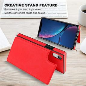 img 1 attached to Bocasal Crossbody Wallet Case for iPhone X Xs: Red PU Leather, Kickstand, Card Holder, Shockproof, Detachable Strap, Magnetic Closure (5.8 inch)