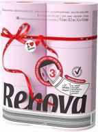 🚽 enhance your bathroom experience with renova red label maxi toilet paper, rosa logo