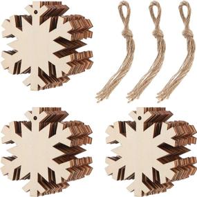 img 4 attached to Tatuo Wooden Snowflake Cutouts: 30 Pieces Christmas Wood Decorations with Twine Ropes - Perfect for Kids Crafts & Ornaments