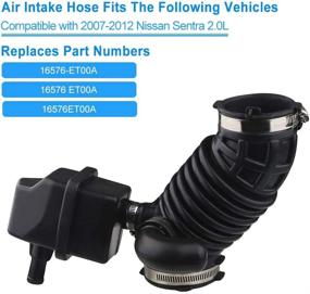 img 3 attached to 🚗 WMPHE Compatible Air Intake Hose for Nissan Sentra 2007-2012 2.0L | Direct Replacement 16576-ET00A 696-003