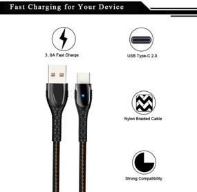 img 3 attached to ⚡ Durable 6FT Braided USB Type C Charging Cable for Samsung Galaxy S20 Ultra S10 S9 S8, Note 10 9 8, LG Stylo 6 5 4, V60 V50 V40 V30, G8 G7 G6 K51 - Black