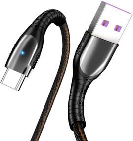 img 4 attached to ⚡ Durable 6FT Braided USB Type C Charging Cable for Samsung Galaxy S20 Ultra S10 S9 S8, Note 10 9 8, LG Stylo 6 5 4, V60 V50 V40 V30, G8 G7 G6 K51 - Black