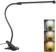 💡 dimmable led desk lamp with eye-friendly reading light - 3 color modes, 10 levels of brightness - flexible clamp/lamp clip-on - black логотип