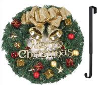 eosray christmas wreath set: 18 inch artificial x'mas door wreath with garland, hanger & decorations логотип