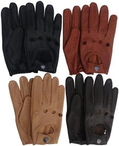 img 3 attached to Classic Quality Lambskin Leather Fashion Men's Accessories and Gloves & Mittens