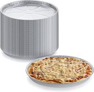 🍕 25-pack disposable round foil pizza pans: 12-1/4" x 3/8" - perfect for cookies, cake, focaccia, and more! logo