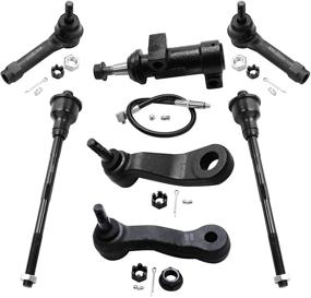 img 4 attached to 🔧 Detroit Axle - 4WD Front Tie Rods, Idler & Pitman Arms [4-Groove] Replacement Set for Silverado Sierra Suburban Avalanche 1500 Tahoe Escalade - 7pc Bundle