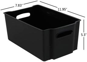 img 2 attached to 📦 HOMMP Stackable Plastic Storage Basket/Storage Bin Organizer - 4-Pack, Black