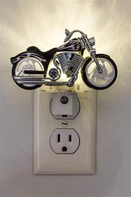 img 3 attached to GE LED Motorcycle Night Light, Plug-In, Dusk-to-Dawn Sensor, Auto On/Off, Energy-Efficient, Soft White, Flames & Chrome Design, Ideal for Bedroom, Playroom, Bathroom, & More, Black/Silver, SEO-Enhanced 10904