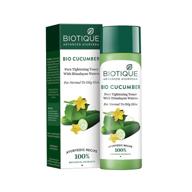 biotique bio cucumber pore tightening toner: natural sun protection for normal to oily skin logo