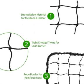 img 2 attached to 🧡 Wiseek Heavy Duty Baseball Softball Backstop Nets | #18 Nylon Sports Netting Barrier | 10'x20' / 10'x30' Baseball Netting