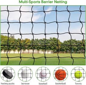 img 1 attached to 🧡 Wiseek Heavy Duty Baseball Softball Backstop Nets | #18 Nylon Sports Netting Barrier | 10'x20' / 10'x30' Baseball Netting