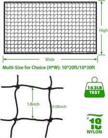 img 3 attached to 🧡 Wiseek Heavy Duty Baseball Softball Backstop Nets | #18 Nylon Sports Netting Barrier | 10'x20' / 10'x30' Baseball Netting