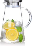 🥤 susteas 2.0 liter glass pitcher with lid - versatile beverage carafe for iced tea, water, coffee, and more! logo