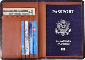 img 1 attached to 🛂 Leather Passport Holder for Travel - Essential Travel Accessories
