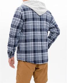 img 1 attached to 👕 Stay Comfortably Stylish with our Quilted Hooded Flannel Brushed Jackets for Men's Clothing in Shirts