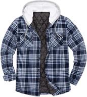 👕 stay comfortably stylish with our quilted hooded flannel brushed jackets for men's clothing in shirts logo