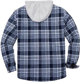 img 3 attached to 👕 Stay Comfortably Stylish with our Quilted Hooded Flannel Brushed Jackets for Men's Clothing in Shirts