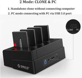 img 1 attached to 💾 ORICO 40TB 4 Bay USB 3.0 to SATA I/II/III External Hard Drive Docking Station for 2.5/3.5 inch HDD/SSD with Duplicator/Cloner Function [4 x 10TB]