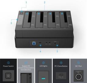 img 2 attached to 💾 ORICO 40ТБ 4-отсековая USB 3.0 до SATA I/II/III Внешняя док-станция для жестких дисков 2.5/3.5 дюйма HDD/SSD с функцией дублирования/клонирования [4 x 10ТБ]