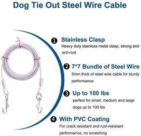 img 3 attached to YUDOTE Dog Tie Out Cable Chains - Durable Leash Lead for Small 🐕 Medium Large Dogs Up to 100 lbs - Perfect for Outdoor, Yard, and Camping Activities