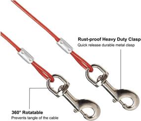 img 1 attached to YUDOTE Dog Tie Out Cable Chains - Durable Leash Lead for Small 🐕 Medium Large Dogs Up to 100 lbs - Perfect for Outdoor, Yard, and Camping Activities