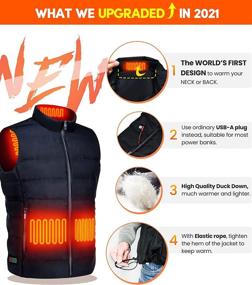 img 3 attached to 🧥 Doace Heated Down Vest - Rechargeable Heated Jacket for Women and Men (Size XL)