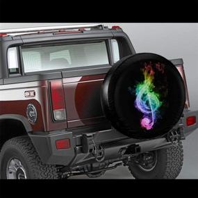 img 3 attached to Foruidea Colorful Music Notes Spare Tire Cover Waterproof Dust-Proof UV Sun Wheel Tire Cover Fit For Jeep